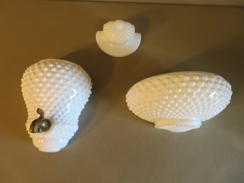 Vintage hobnail milk glass - milk,