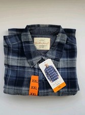 Weatherproof Mens XXL Vintage Flannel Shirt Blue Check, Long Sleeve Plaid 0549