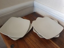 Set of 5 Marks & Spencer Andante Light Grey Salad/Luncheon Square Plates - 21cm