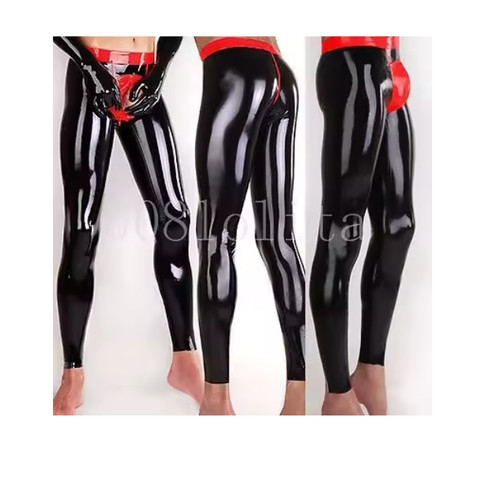 Latex look leggings high - look,