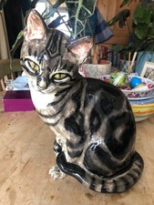 Annabel Seneshall Large Ceramic Tabby Cat