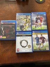 PS4 GAMES x5 JOB LOT BUNDLE, FIFA, Elder scroll, metal gear solid Discs manuals 