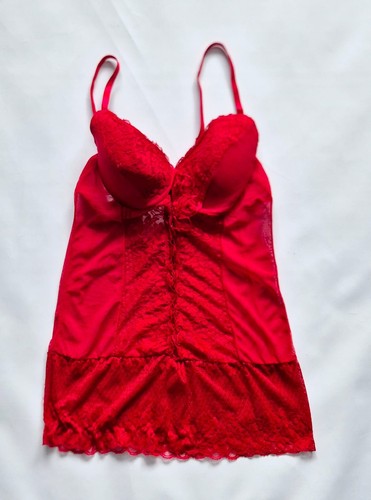 Body jewels red lace babydoll - lace,