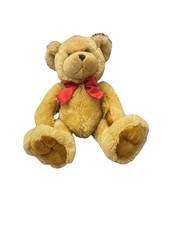 Keel Toys Teddy Bear Golden Colour Red Neck Ribbon Hand & Feet Pads Great Nick !