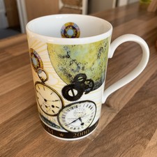 Vintage Dunoon Mug 'Timepieces' Design by Jack Dadd  Stoneware Made In Scotland