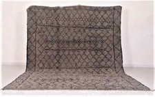 Grey Custom Moroccan rug, Berber handmade carpet For Bedroom Livingroom, Boujaad