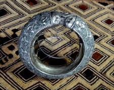 Tribal Bangle Yemen Early 20th Century Silver Upper Arm Bracelet Antique