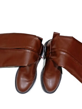 Primark Women's Knee High Boots Brown Flats Zip Casual Formal