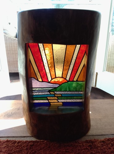 Large stained glass sunrise - stained,