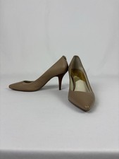 Michael Kors Pumps High Heels Leather Beige Shoes Kitten Pointed Toe Uk3.5 Us6.5