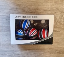 Four Longridge Union Jack Pattern Novelty Golf Balls in Original Box