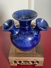 Rare Baron Barnstaple Blue Tulip Vase Model 90 - Devon Art Pottery Brannam