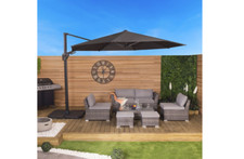 3.5m Premium Cantilever Parasol Grey - grade B return RRP £269.99