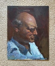 Oil Painting Portrait of a Man  Winston Churchill Dick Choate 2000