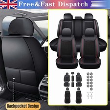 Black Car Full Set 5 Seat Covers Front & Rear PU Leather For MG ZS 2001-2023 #F