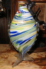 Very Large Murano End of Day Fish Vase 15" x 9.5" perfect