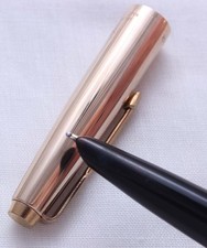 Parker Lady Insignia in Rolled Gold, c1965. Smooth Medium FIVE STAR Nib. Mint