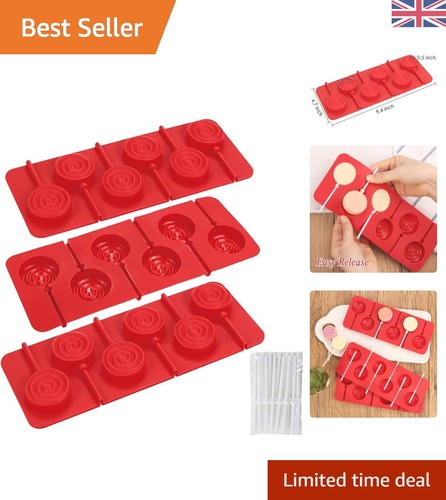 Silicone lollipop mould - 3-pc,