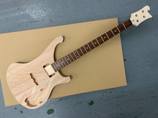 NEW BASS BODY RED MERANTI WOOD + 20FRET MAPLE WITH ROSE FB NECK 34” SCALE, x41