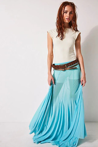 Free people blue sheer godet - blue,