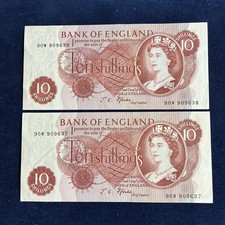 2 X Consecutive Ten Shilling