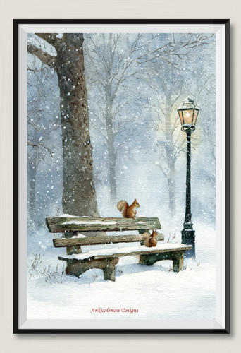 Squirrels winter park diy - winter,