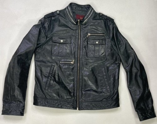 Zara leather jacket men slim - jacket,