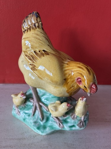 Ceramic chicken with her - ceramic,