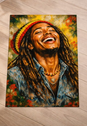 Bob marley smiling painting - marley,