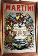 Genuine large vintage Martini pub mirror - (25.75 x 38.5 inches) 