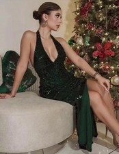 ZARA GREEN HALTER NECK MIDI