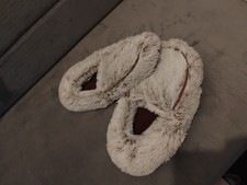 Warmies Microwavable Slippers Lavender Scented One Size Marshmallow Beige