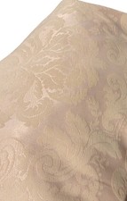 Pair Of Victorian Style Damask Patterned Curtains Pale Gold Lined 53" X 83"