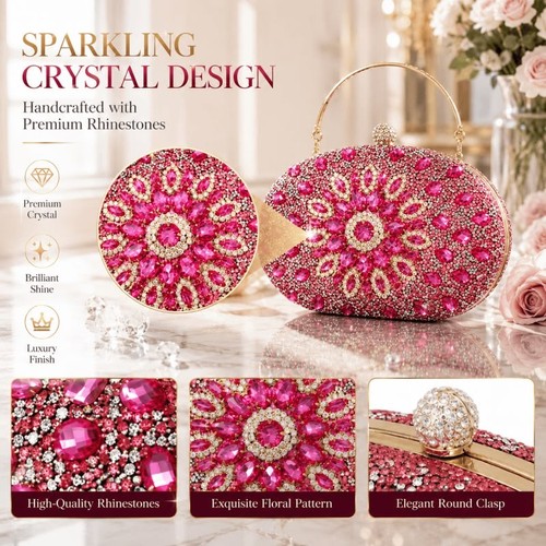 Rose red rhinestone - rose, bag