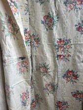 Vintage Faded Floral Fabric, Furnishings Textile Cotton Cutter, Pink Flowers/2pc