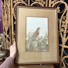 Vintage Antique Bird Framed