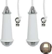 2Pcs Ceramic Bathroom Light Pull Cord, Light Switch Pull Cord Handle with 100Cm