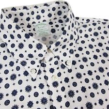 Brooks Brothers Mens Shirt Patterned Large Milano Fit Supima Cotton Button Down
