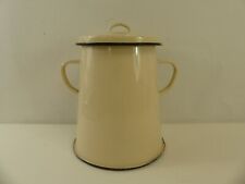 (RefJOH7) Enamel urn milk lidded cream approx 20cm tall