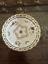 18th Century Worcester Porcelain Saucer: Cobalt Gold Floral