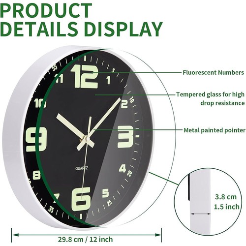 Luminous inch wall clock - 12,