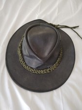Black Australian Jacaru Leather Hat Style Wallatoo Oil Size X Large