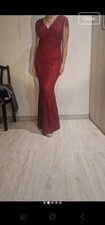 Ariella Red/Burgundy Lace Maxi