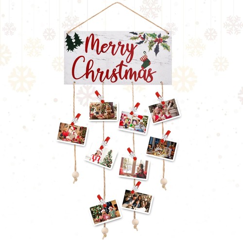 Wooden christmas card holder - christmas,