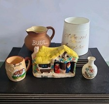Vintage- Bude, Poundstock & Boscastle Tourist China/Pottery Souvenirs x 5 Items