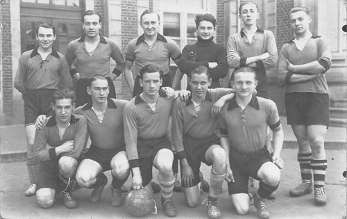 Postcard football team - postcard, line
