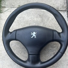 GENUINE Peugeot 206 CC Sport GTI BLACK Leather Steering Wheel With Airbag