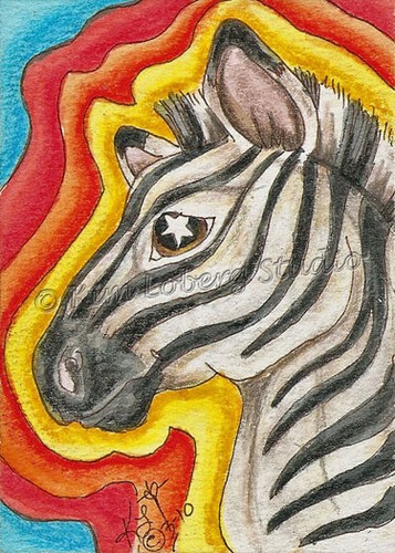 Aceo original zebra funky - aceo,