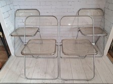 Mid Century Vintage Plia Folding Chairs x 4 Italian Design Giancarlo Piretti
