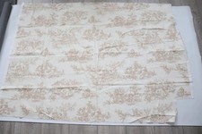 Big piece of cotton toile de jouy fabric, cream and beige